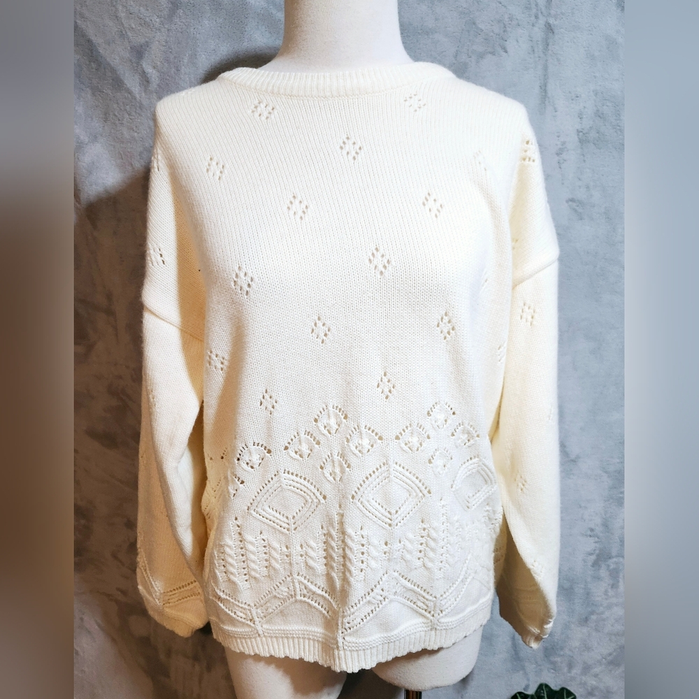 Lady Footlocker vintage 1990 knit sweater Cottage Core High Quality Feminine S